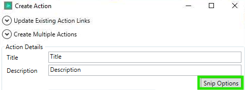 App Action Manager Create Action Form Snips