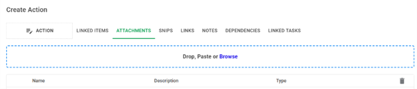 Web Action Manager Creation Action Form Attachments