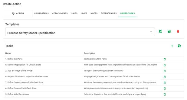 Web Action Manager Creation Action Form Linked Tasks