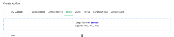 Web Action Manager Creation Action Form Snips