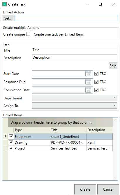 App Action Manager Create Task Form