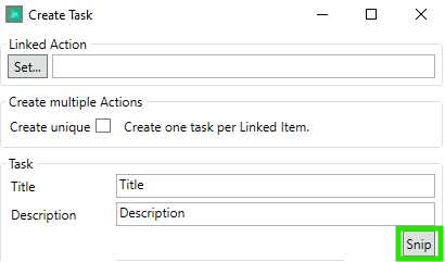 App Action Manager Create Task Form