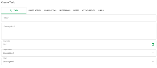 Web Action Manager Create Action Form