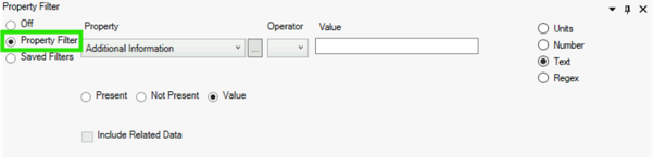 Data Editor Property Filter View