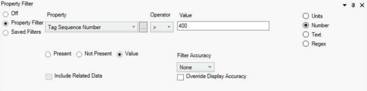 Data Editor Property Filter View